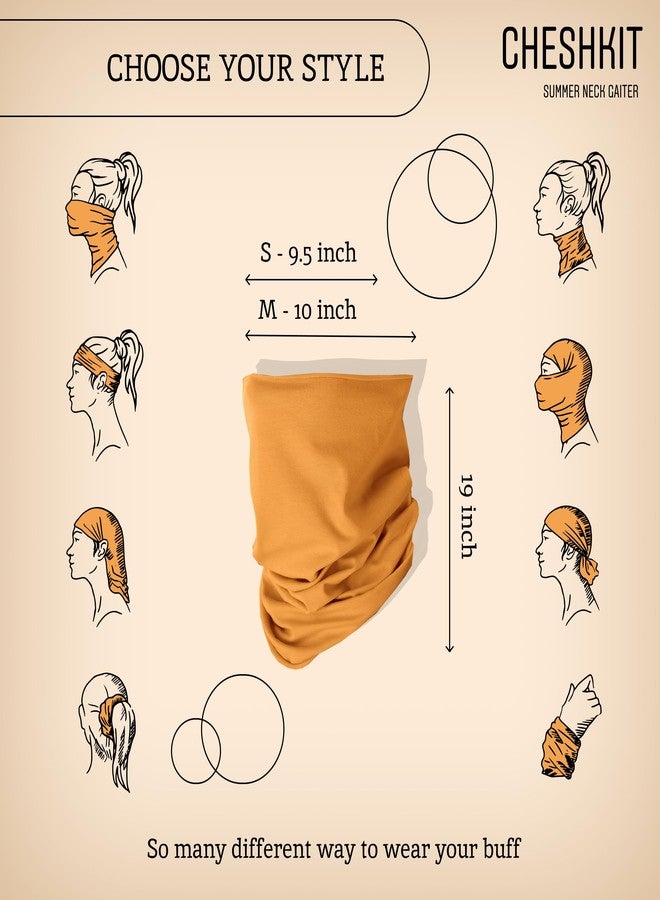 CheshKit Organic Cotton Breathable Summer Neck Gaiter for Men and Women - Face Scarf for Outdoor Activities (Apricot, Small, 2 Pack) - Image 3